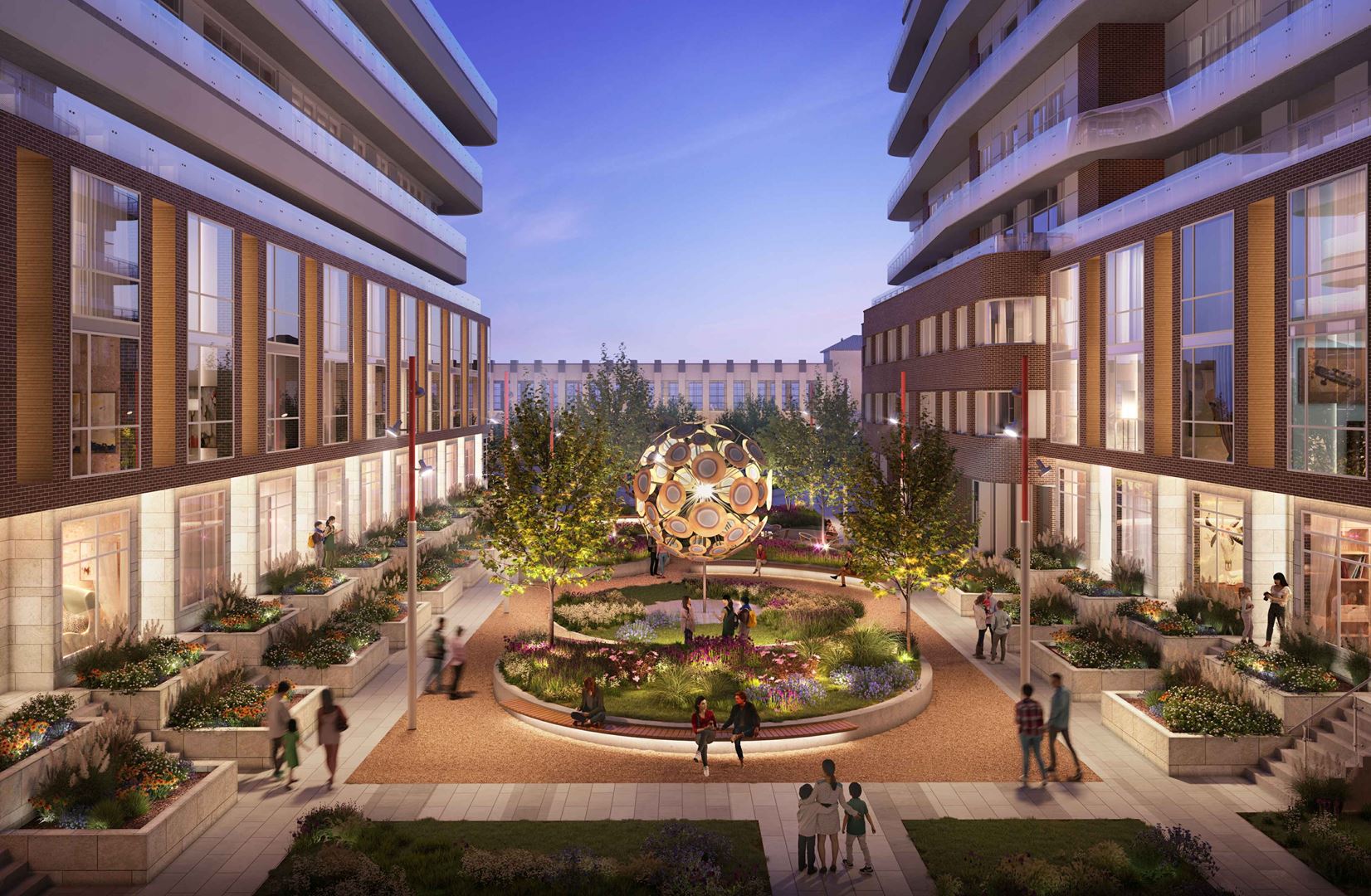 Rendering of 1319 Bloor Street West Condos exterior courtyard