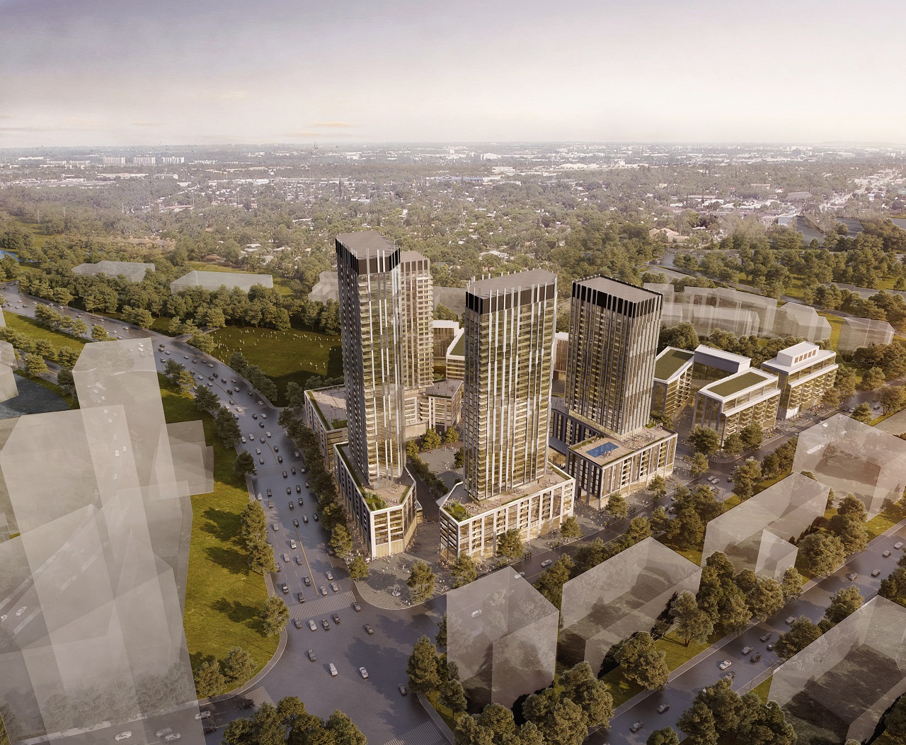 1750 The Queensway Condos aerial view