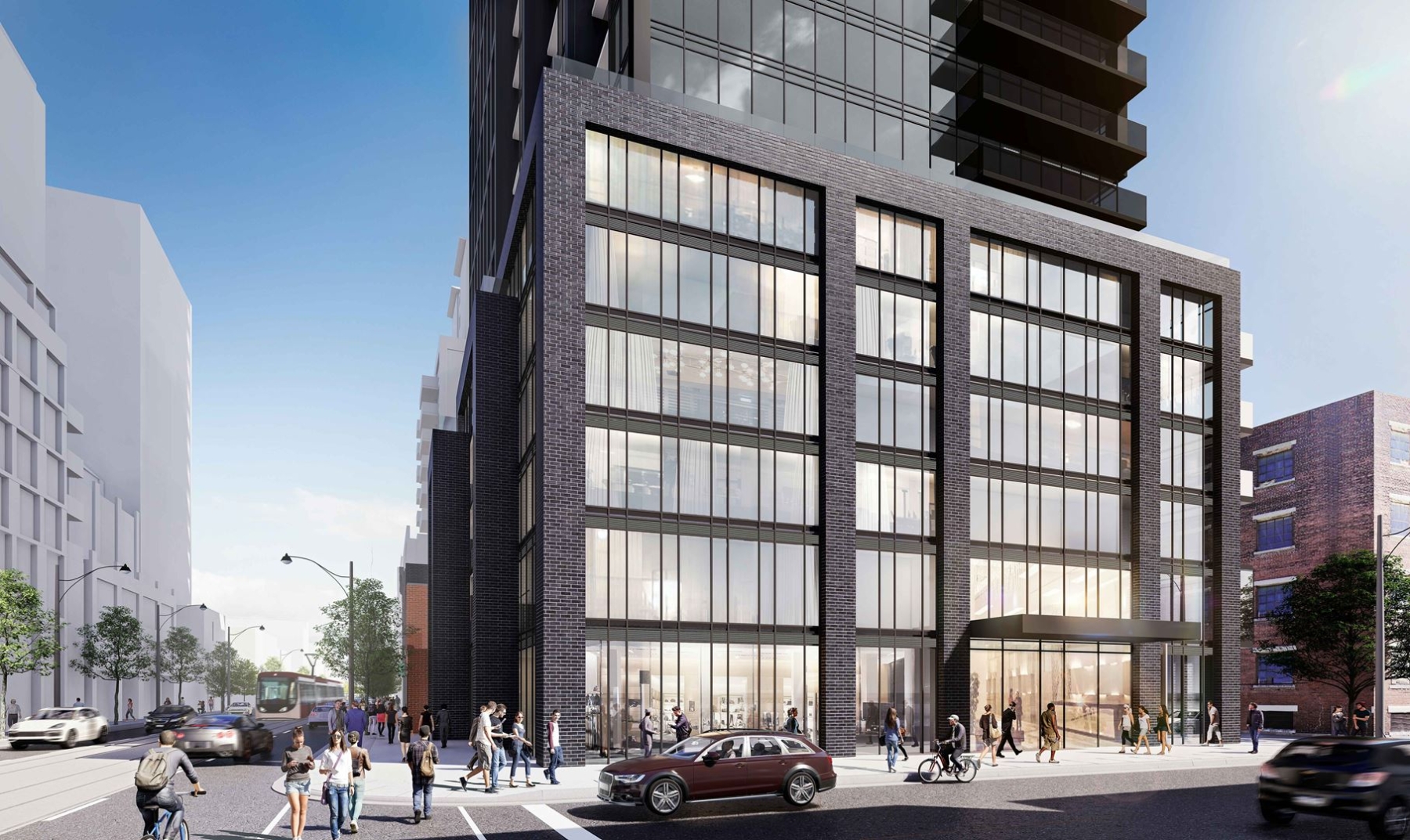 Rendering of 234 King Street East Condos exterior with street scape