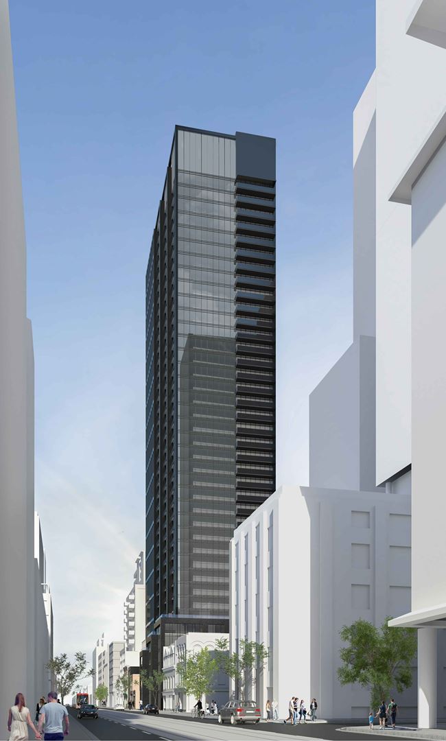 Rendering of 234 King Street East Condos exterior full side view