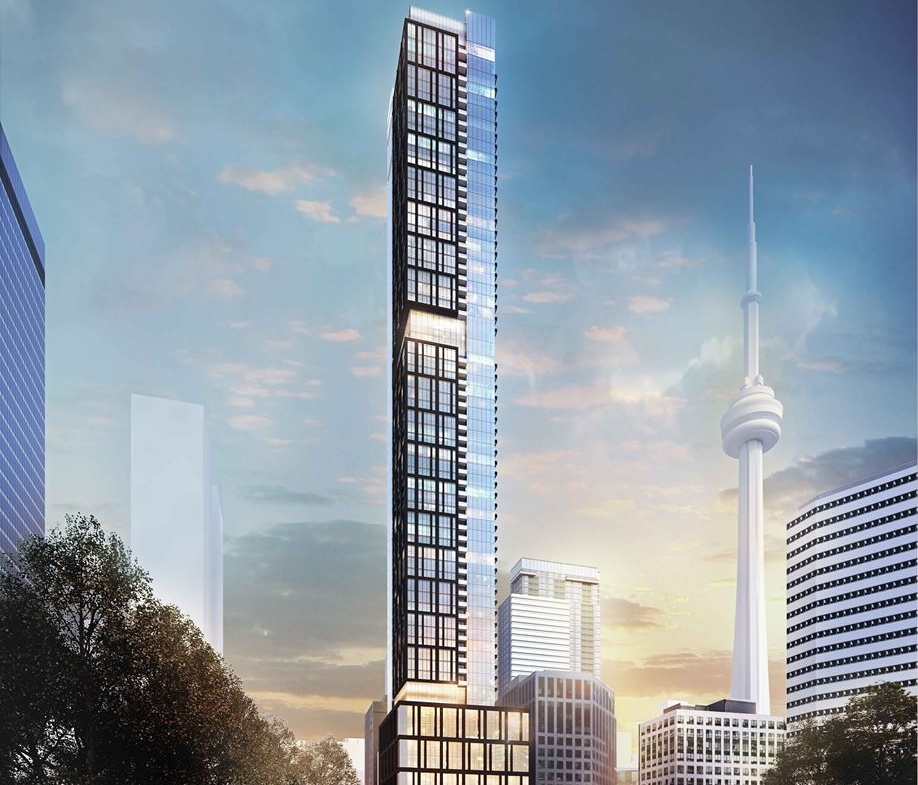 Exterior rendering of 277 Wellington Street West Condos in Toronto