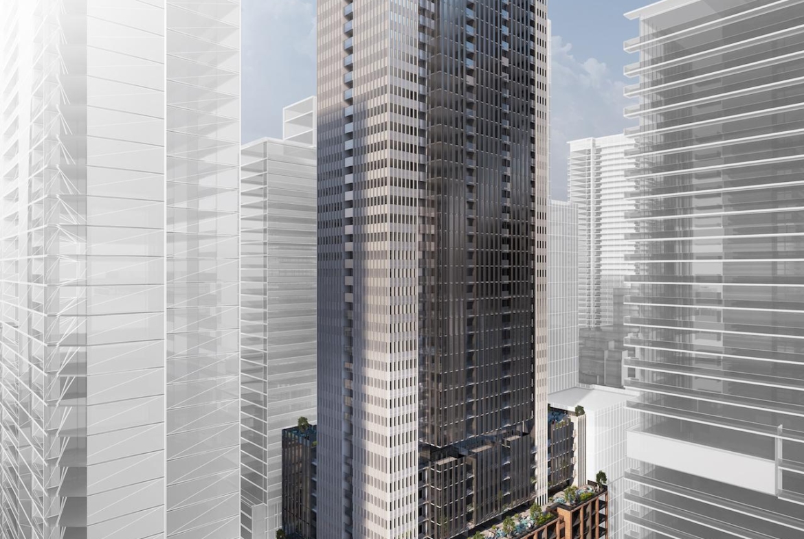 Rendering of 400 King West Condos exterior full view