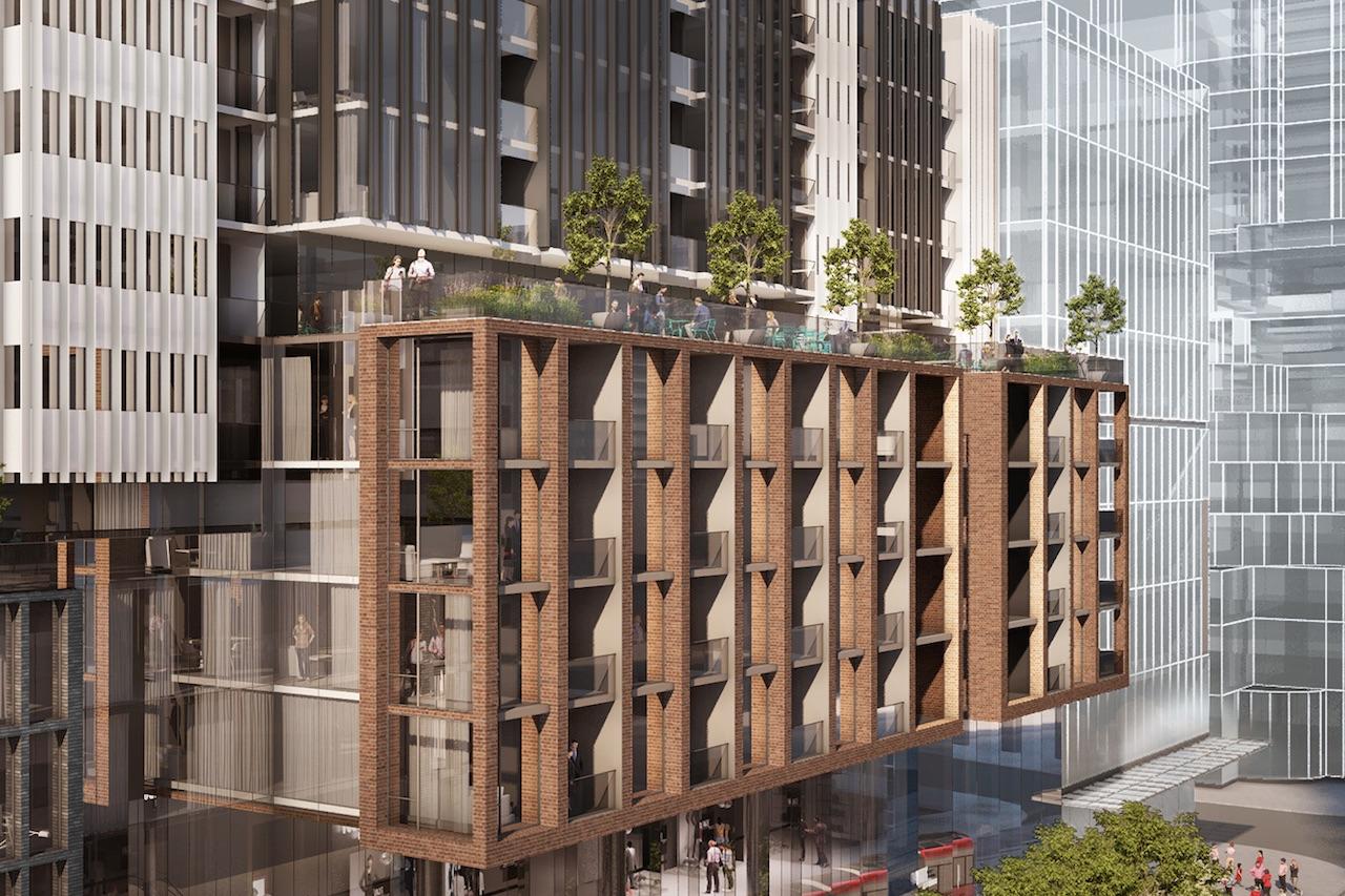 Rendering of 400 King West Condos exterior siding detail