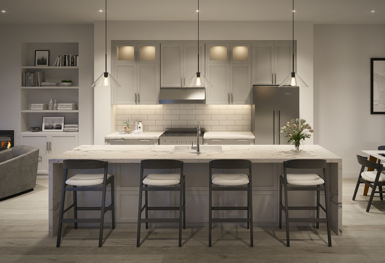 Rendering of Archetto Towns interior kitchen design 2