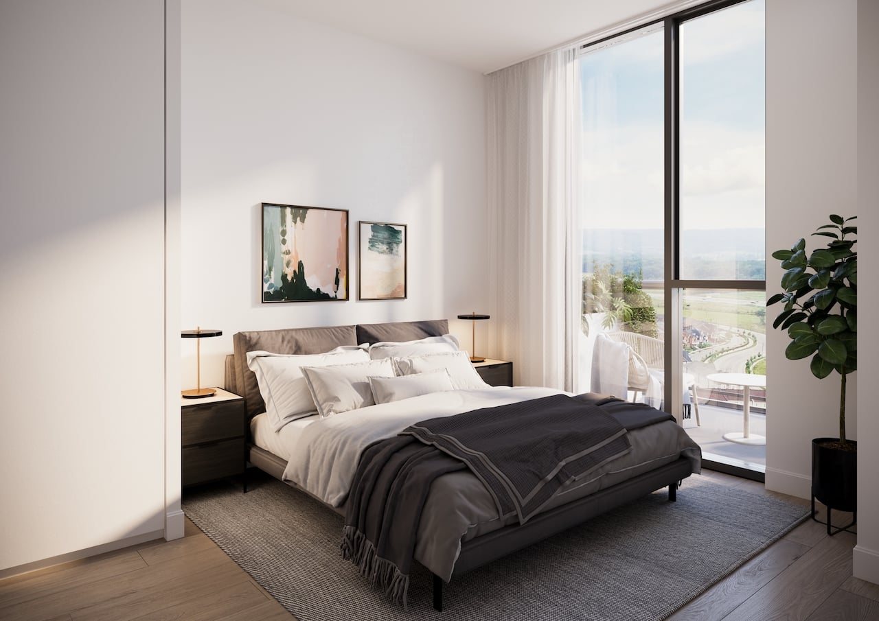 Rendering of Realm Condos interior bedroom