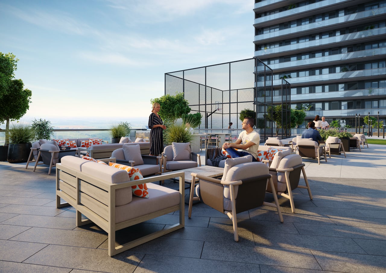 Rendering of Realm Condos terrace