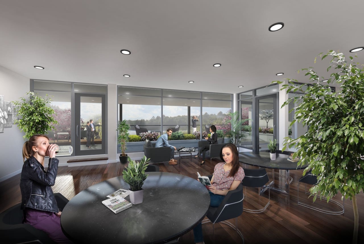 Rendering of Upper Vista Welland 2nd floor amenity space