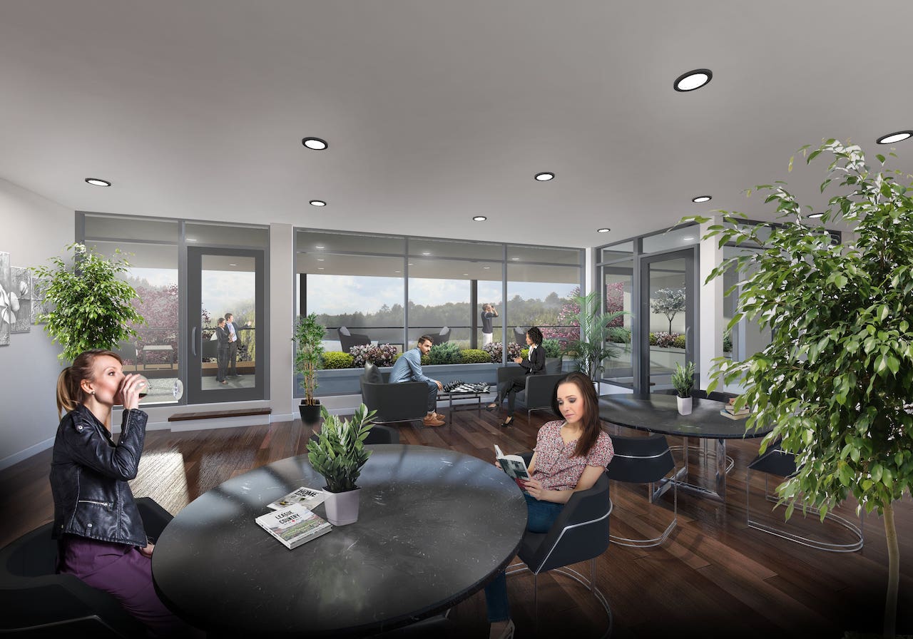 Rendering of Upper Vista Welland 2nd floor amenity space