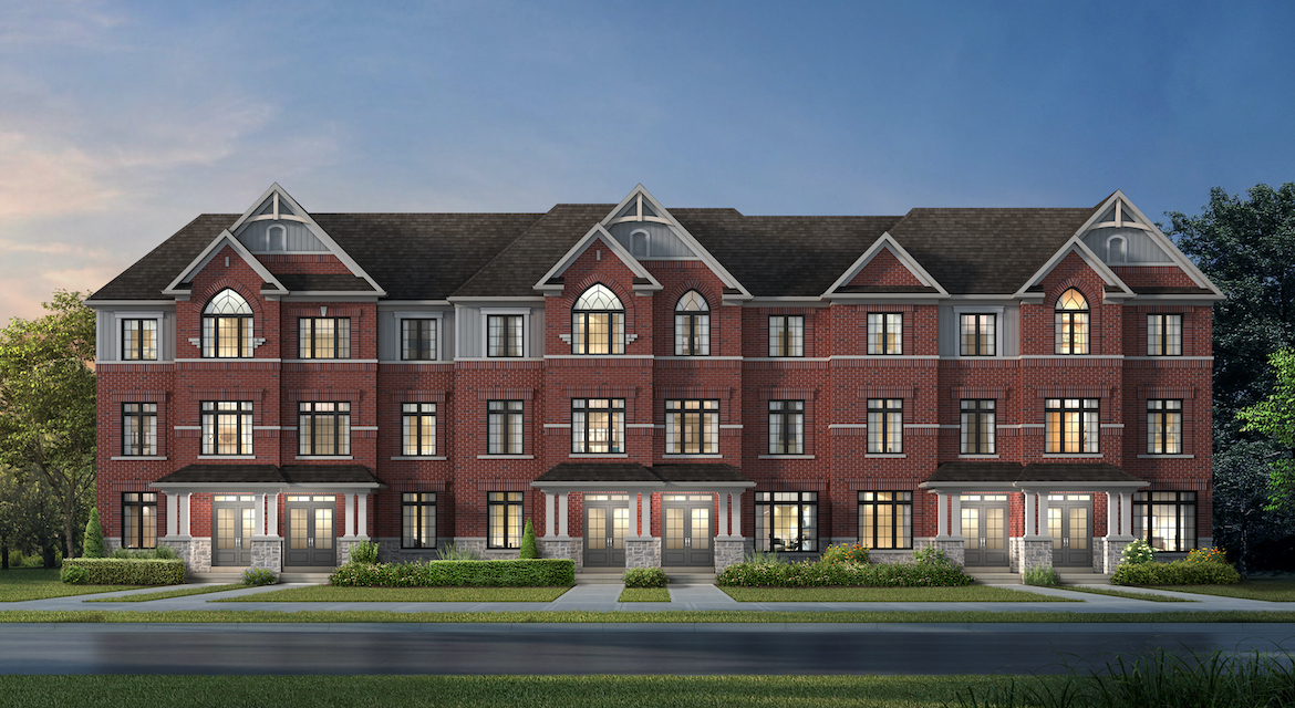 Rendering of Caledon Trails Townhouse Block Elevation A