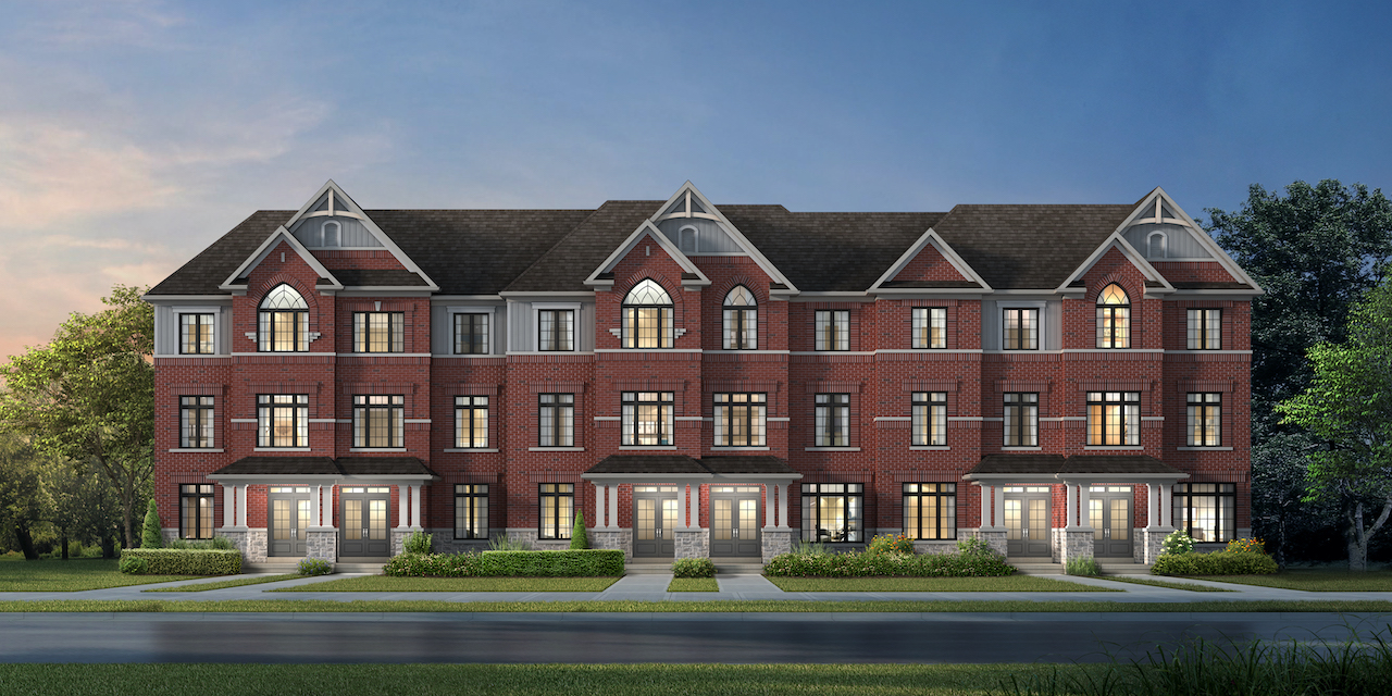 Rendering of Caledon Trails Townhouse Block Elevation A