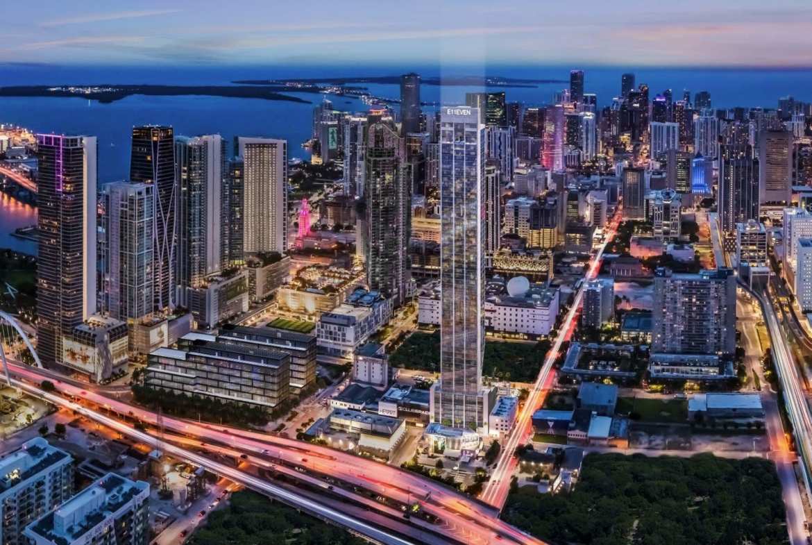 Aerial of E11even Hotel and Residences