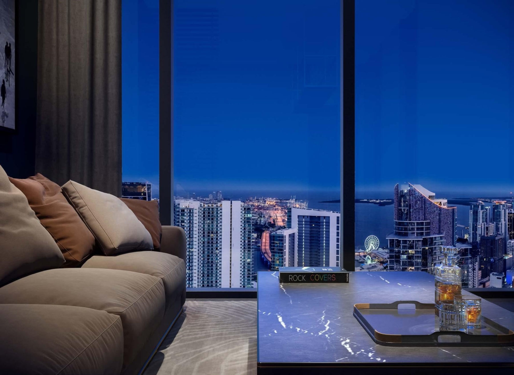 Rendering of E11even Hotel and Residences suite interior view