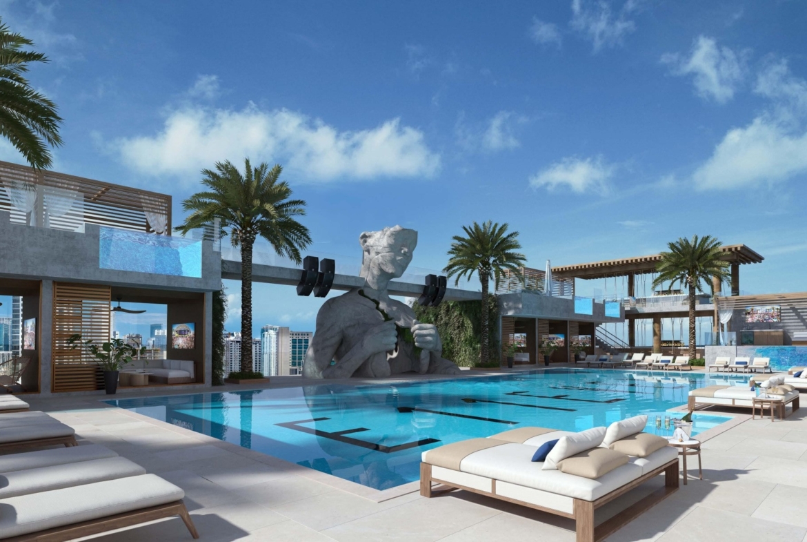 Rendering of E11even Hotel and Residences swimming pool