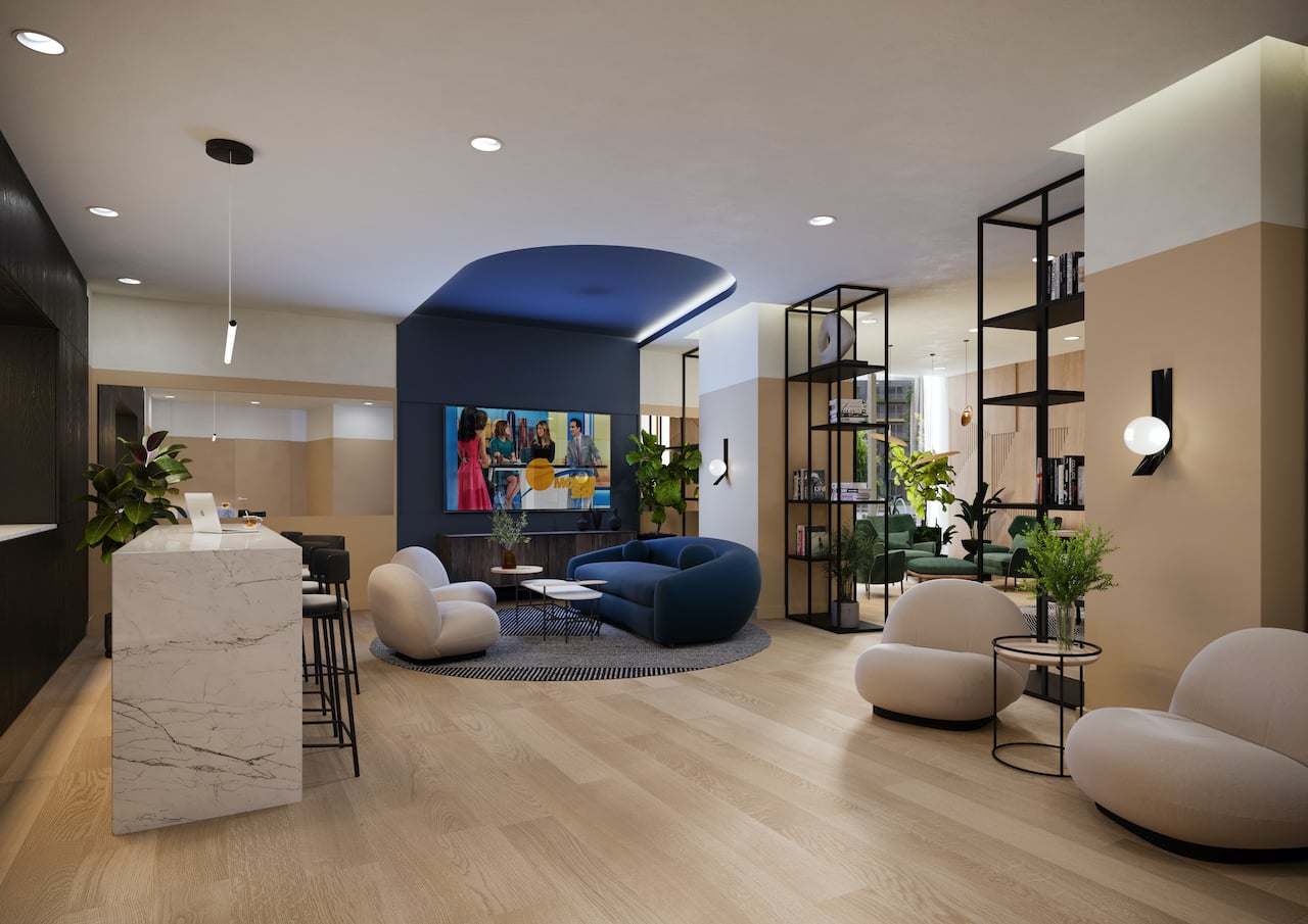 Rendering of Realm Condos lounde