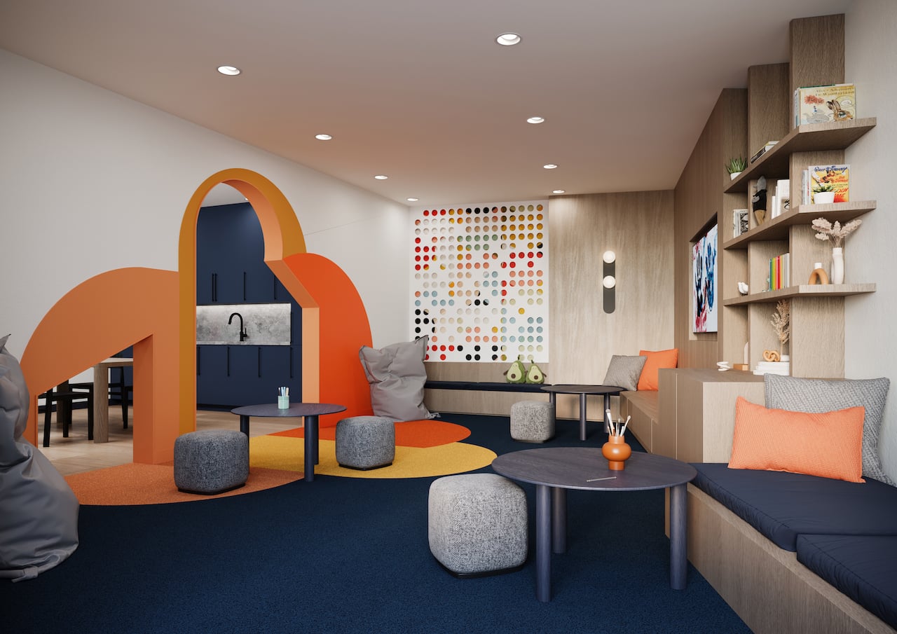 Rendering of Realm Condos kids playroom