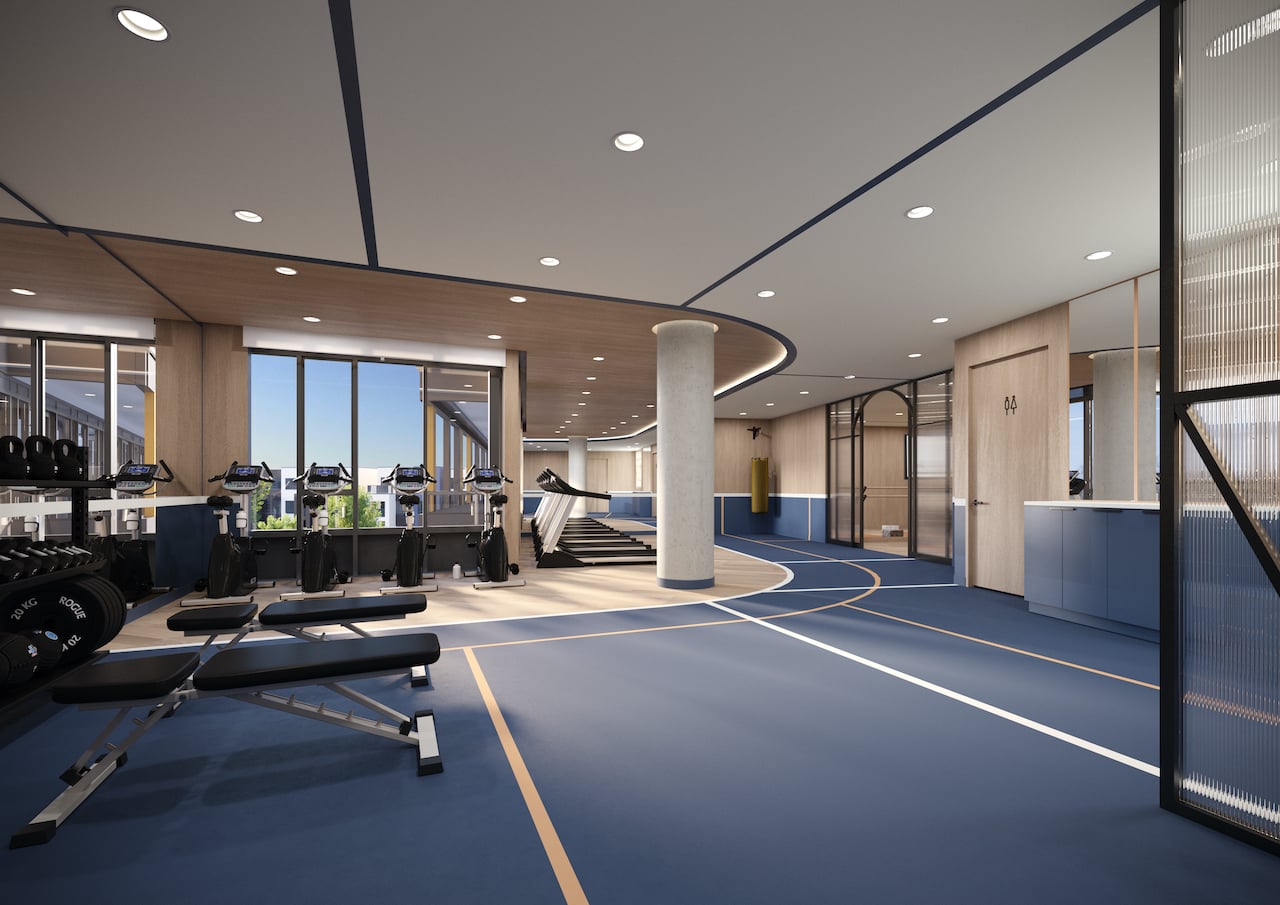 Rendering of Realm Condos fitness centre