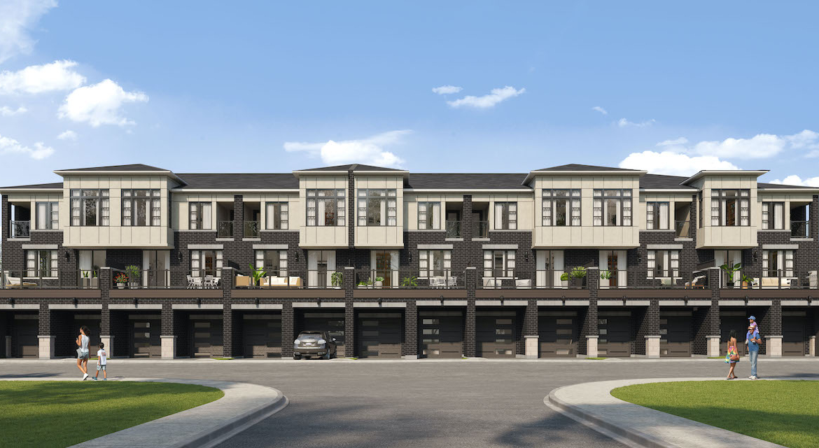 Twelve Oaks Townsexterior full row with garages