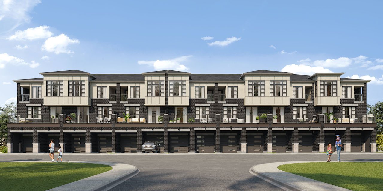 Twelve Oaks Townsexterior full row with garages
