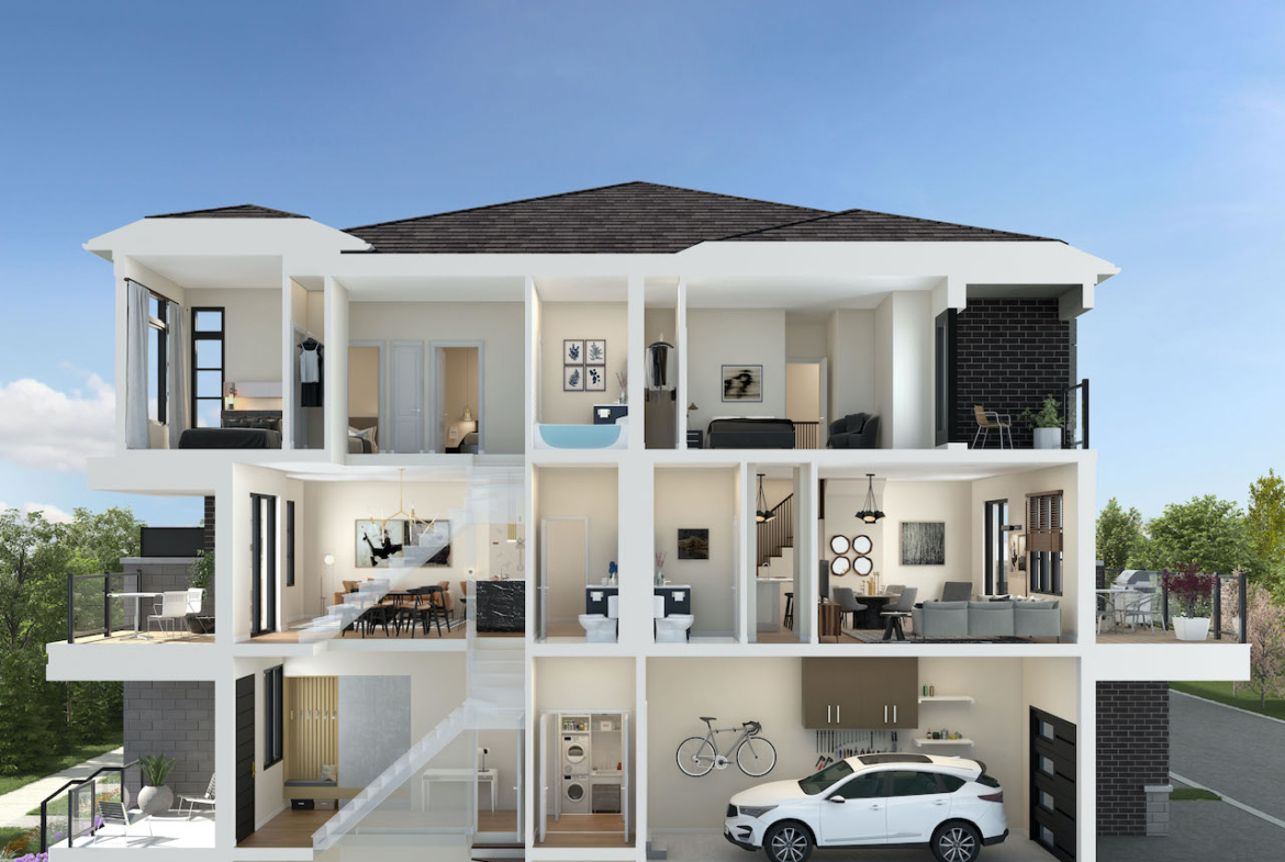 Twelve Oaks Towns dollhouse view