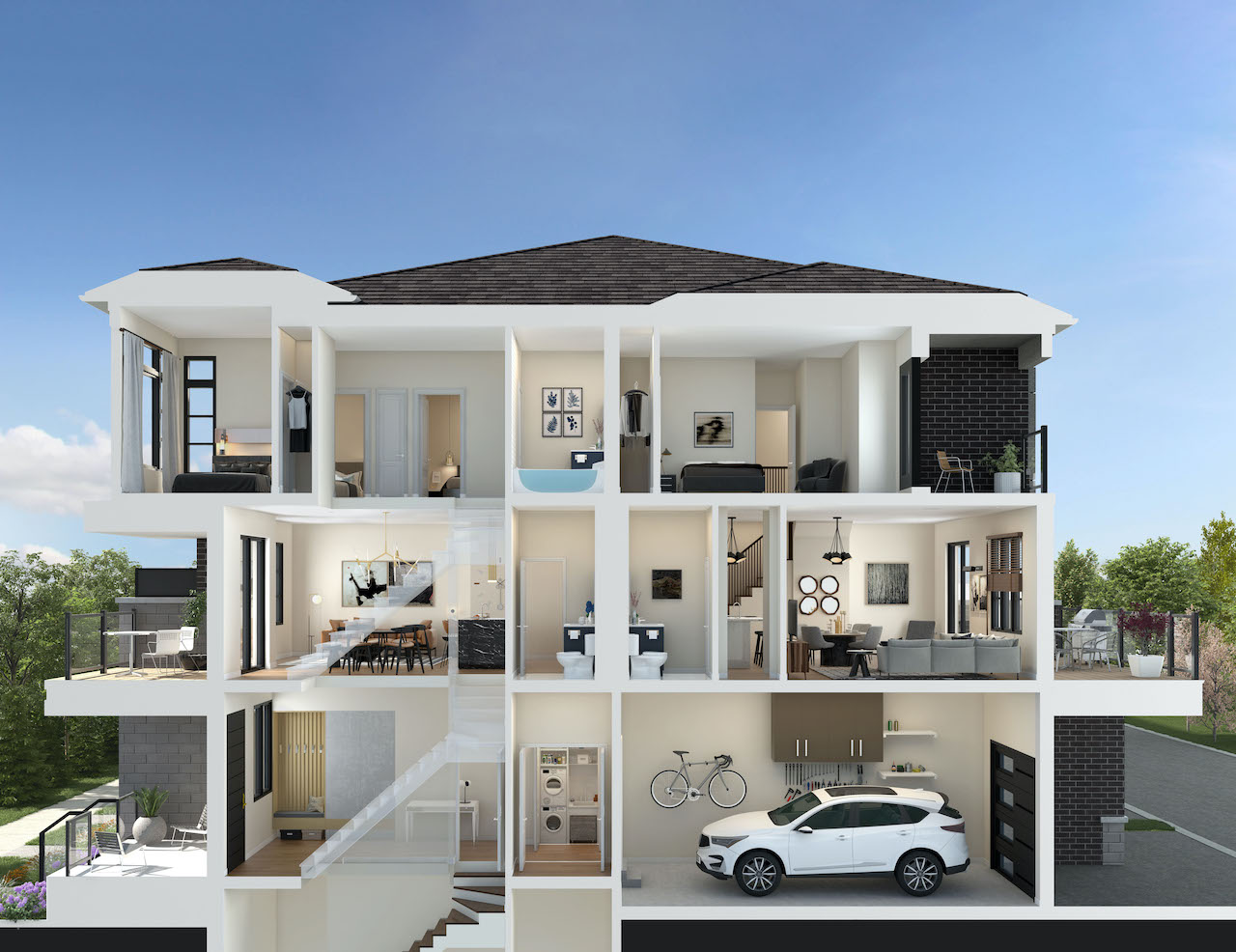 Twelve Oaks Towns dollhouse view