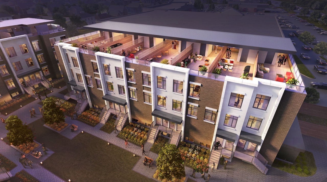 Rendering of 9560 Islington Urban Towns aerial evening