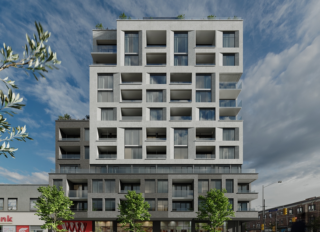 Motto Condos exterior rendering full view