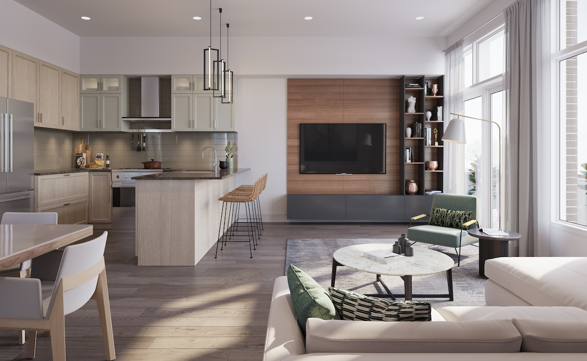 Rendering of Ivylea towns interior fmaily room