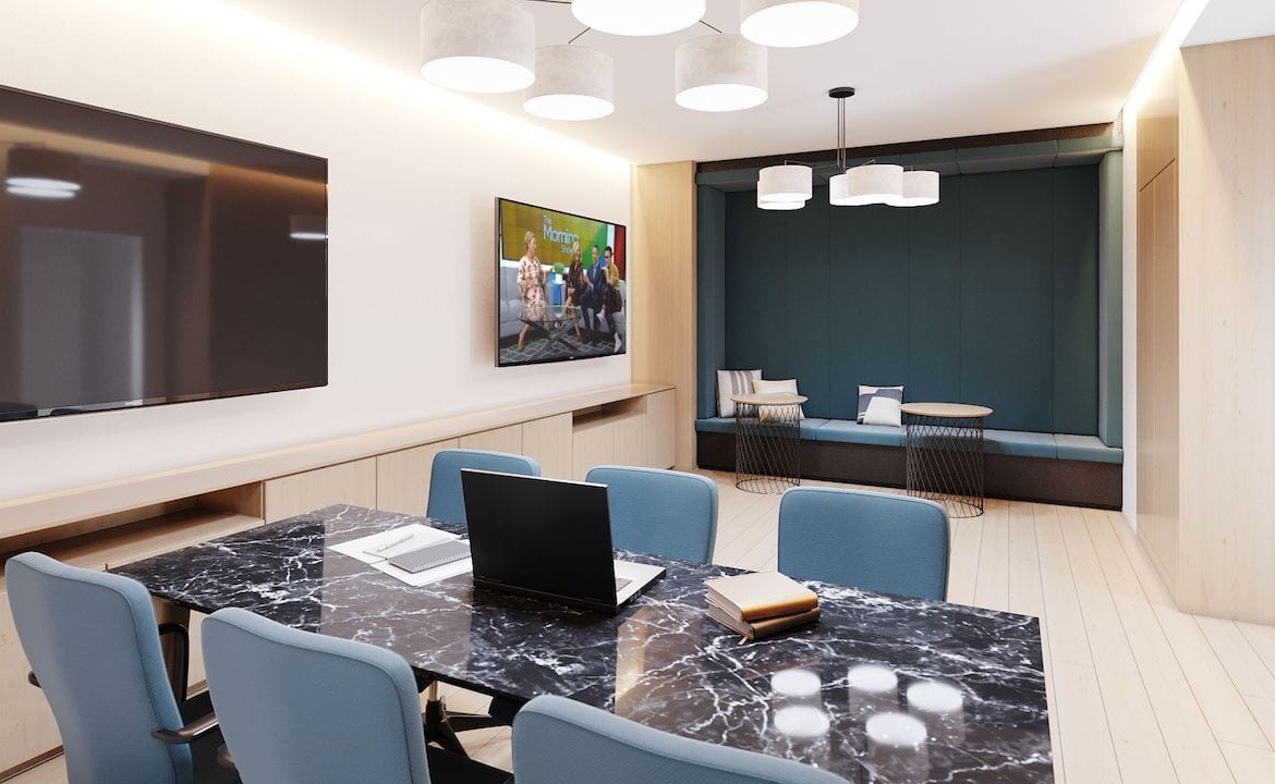 Rendering of Motto Condos collaboration room