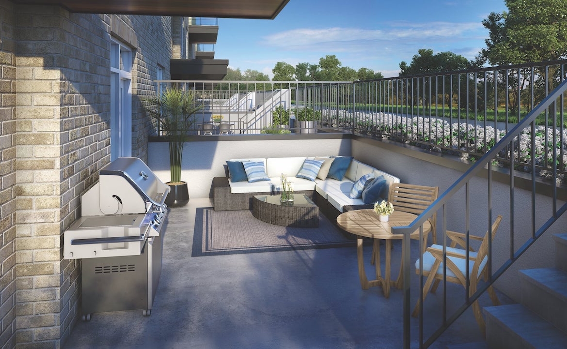 Rendering of The Crawford Urban Towns suite Bronte private outdoor patio