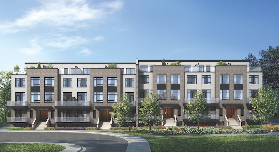 Rendering of The Crawford Urban Towns streetscape