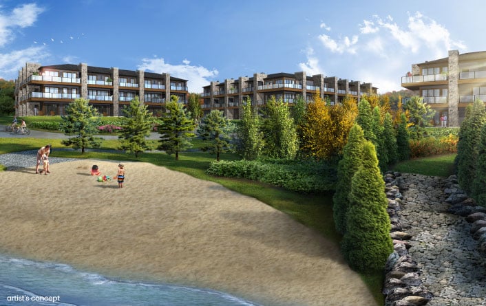 Rendering of Crescent Bay Condos sandy beach access