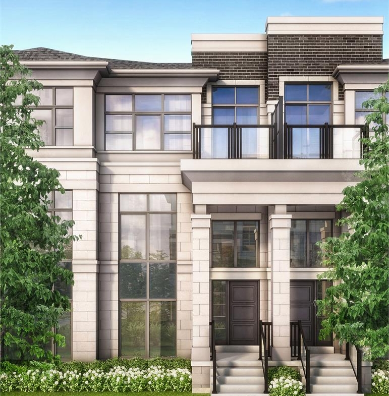 Rendering of Markham Mills Towns middle unit front view