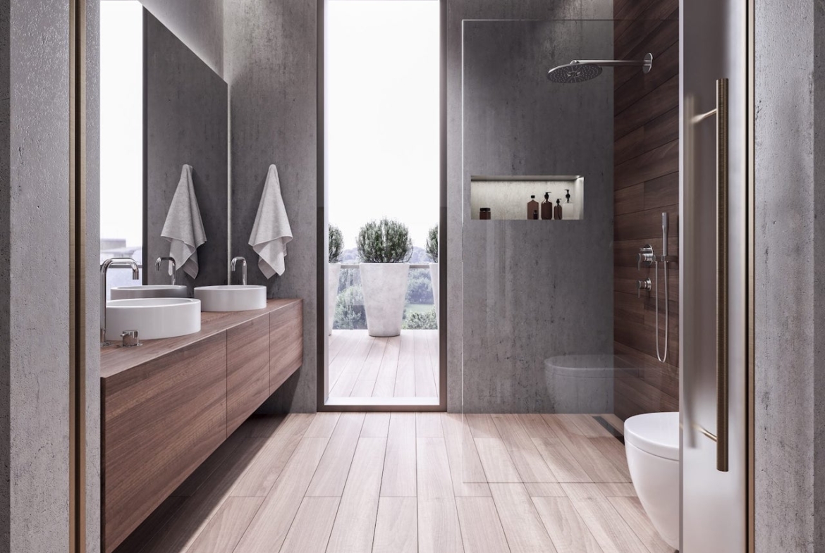Rendering of Mondria Condos suite bathroom