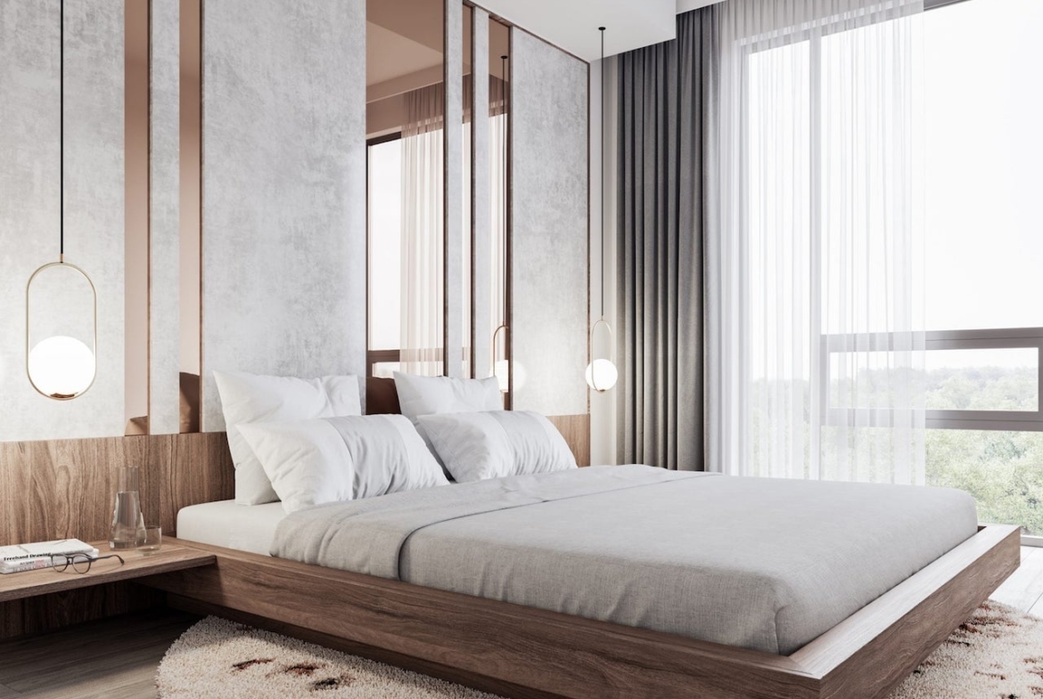 Rendering of Mondria Condos suite bed