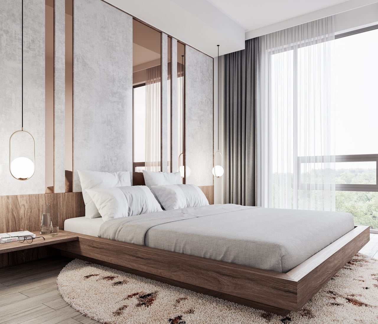 Rendering of Mondria Condos suite bed