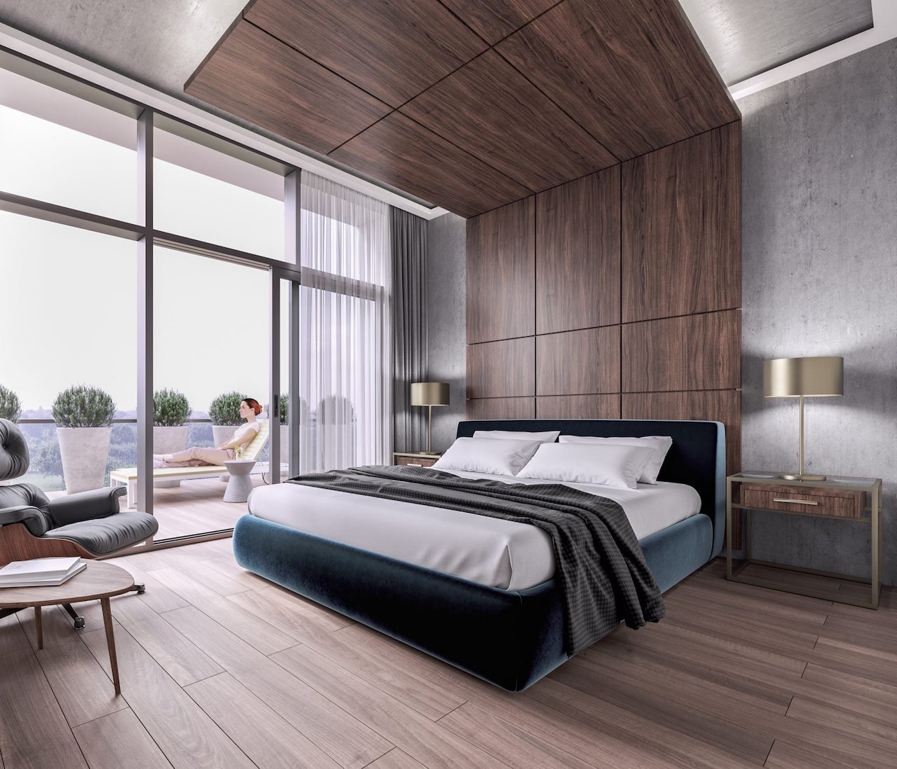 Rendering of Mondria Condos suite bedroom
