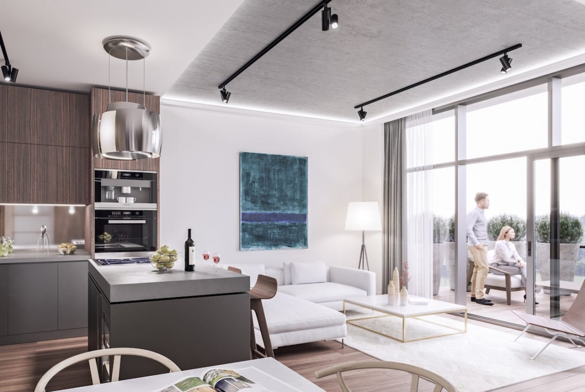 Rendering of Mondria Condos suite open-concept