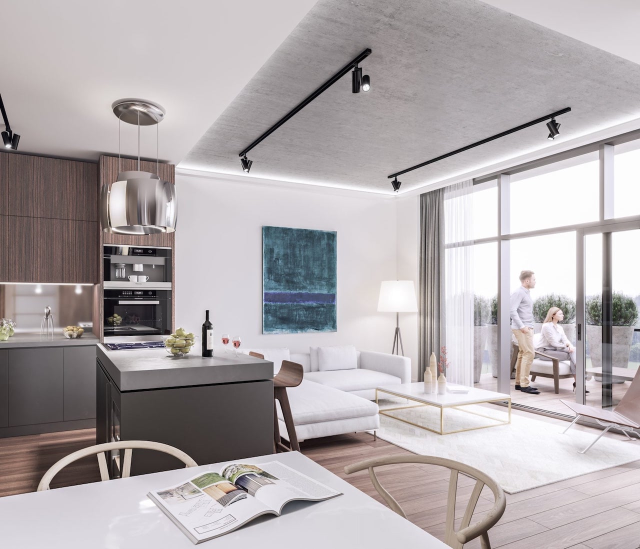 Rendering of Mondria Condos suite open-concept