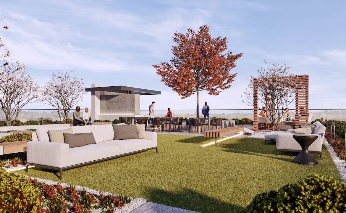Rendering of Mondria Condos rooftop terrace