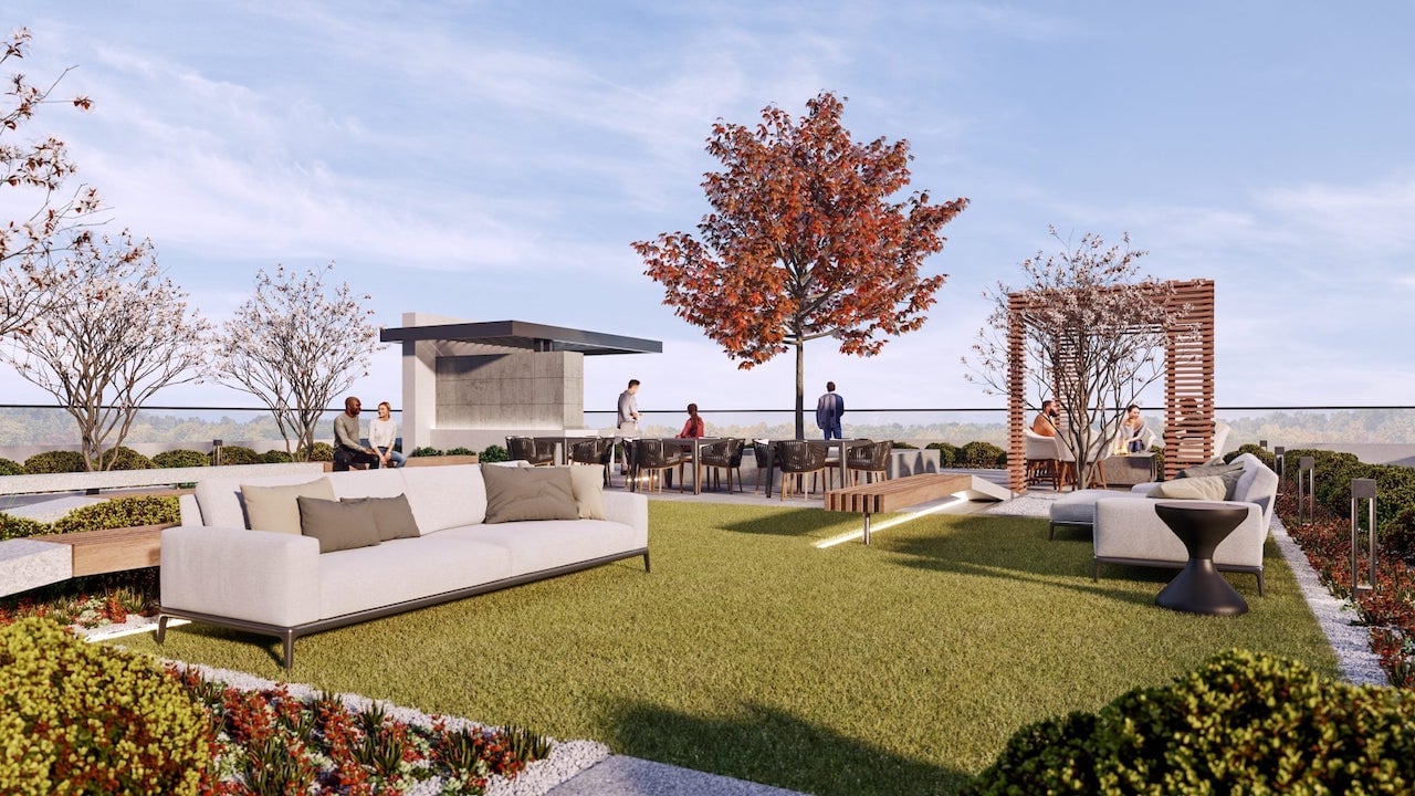Rendering of Mondria Condos rooftop terrace