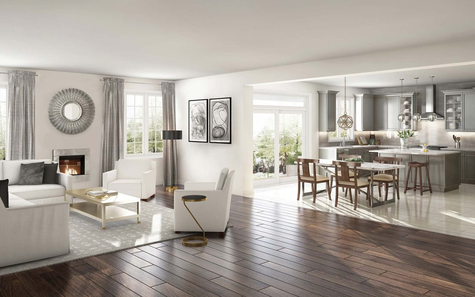 Rendering of Pathways Caledon East interior living area