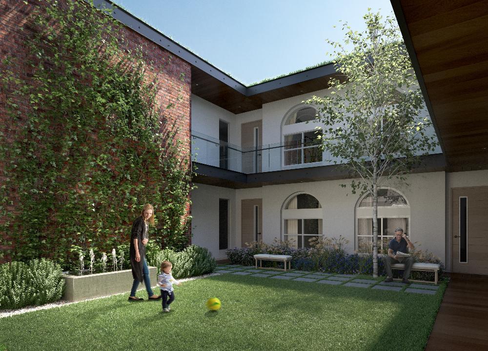 Rendering of The Regent Condos courtyard