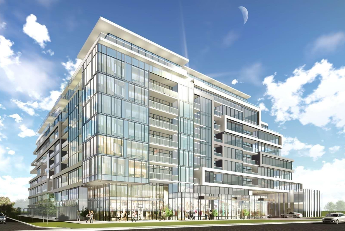Exterior rendering of Union Square Condos in Markham