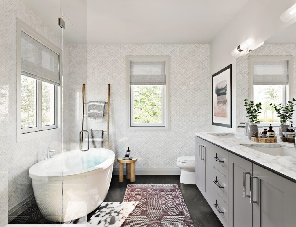 Rendering of West&Post towns interior bathroom