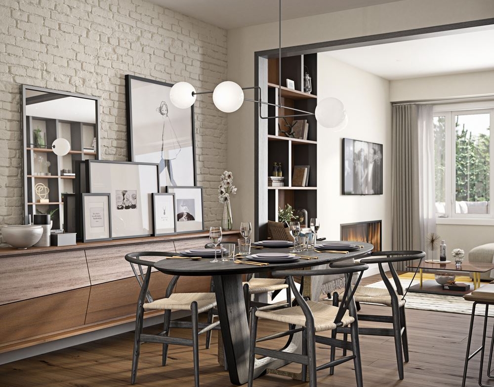 Rendering of West&Post towns interior dining area