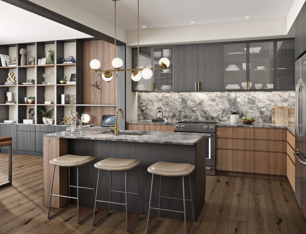 Rendering of West&Post towns interior kitchen