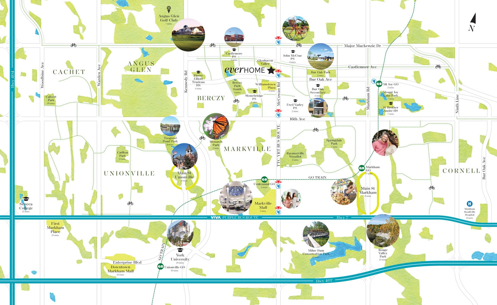 Map of EverHome Condos in Markham
