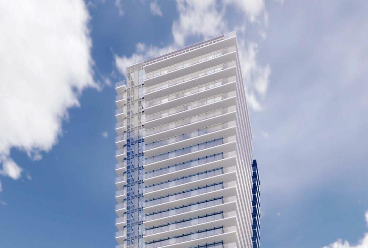 Rendering of 1821 Weston Condos exterior top detailing
