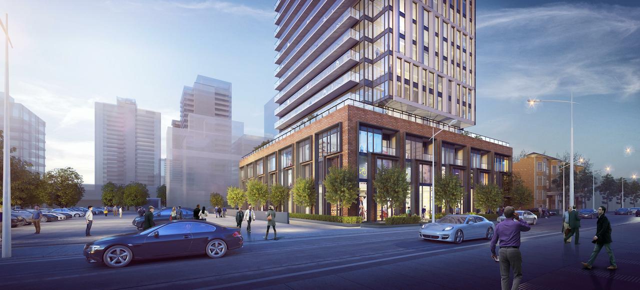 Rendering of 20 Maitland Condos streetscape