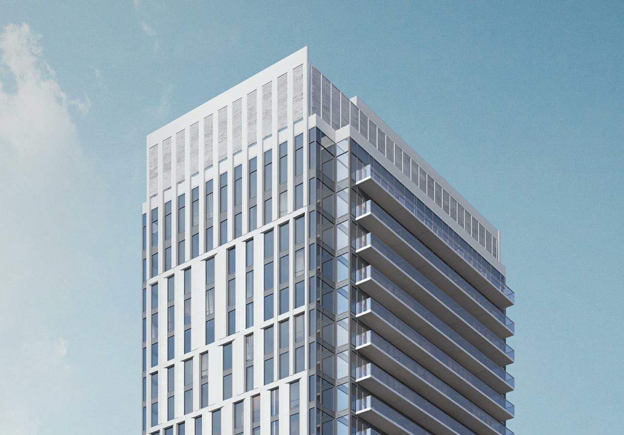 Rendering of 20 Maitland Condos up-close siding detail